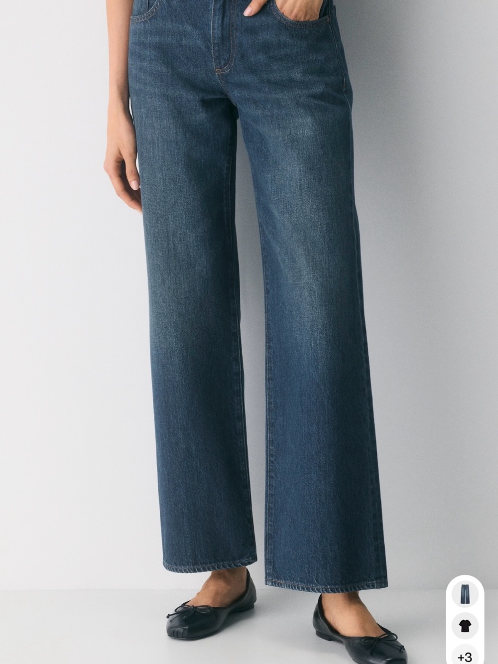 Denim Forum Farrah Low Rise Wide Jeans